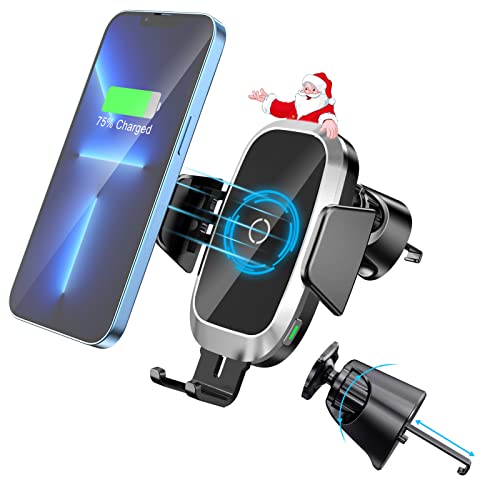 Aukvite Wireless Charger Auto Handyhalterung Mit Ladefunktion, 10W Wireless Car Charger Handyhalterung Ladefunktion Automatischer Induktion für i Phone 14 13 12, Samsung S22 von Aukvite