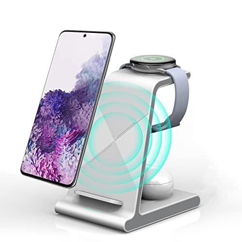 Aukvite für Samsung ladestation, 3 in 1 Kabelloses Ladegerät Samsung ladestation für Samsung S23/S22/S21/Galaxy Z Fold 4/Flip 4, Galaxy Watch 5 Ladestation für Galaxy Watch 6/5/4/3, Galaxy Buds von Aukvite