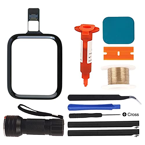 Auleset LCD-Display-Frontglasabdeckung, Touchscreen-Digitizer, Ersatzreparatur mit Flexkabel für Apple Watch Serie 2/3 4 5 SE für Apple Watch SE 44 mm von Auleset