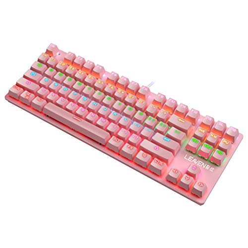 Auleset Universelle RGB-Tastenabdeckung mit 87 Tasten, für mechanische Tastatur, Pink von Auleset