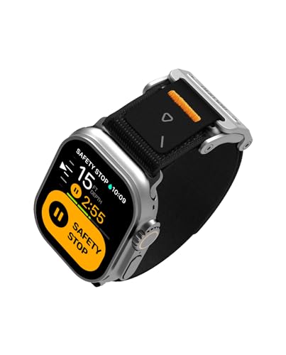 Aulumu A11 Mag Buckle Armband für Apple Watch | Memory-Schnellverschluss | Samt-Nylon-Geflecht | Edelstahl-Magnetschnalle - Silber Schwarz von Aulumu