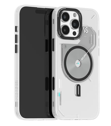 Aulumu A16 für iPhone 16 Pro Max hülle Magnetische Thermohülle | Kamera-Steuerung | IMD-Technologie | Kompatibel mit MagSafe | Komplett umschließend | Touch Durchscheinendes Weiß von Aulumu