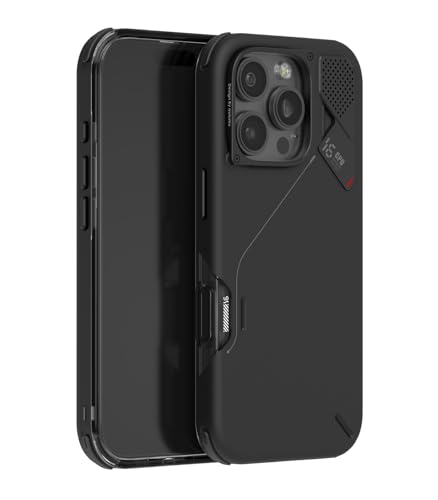 Aulumu A16 stoßfeste Schutzhülle für iPhone 16 Pro, aktualisierte Kamerasteuerung, echte Kühlung, Kamerarahmen aus Aluminiumlegierung, mehrschichtiger Verbundschutz, Schwarz von Aulumu