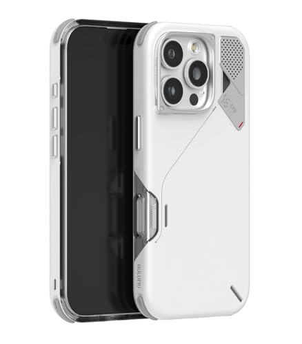 Aulumu A16 stoßfeste Schutzhülle für iPhone 16 Pro, aktualisierte Kamerasteuerung, echte Kühlung, Kamerarahmen aus Aluminiumlegierung, mehrschichtiger Verbundschutz, Weiß von Aulumu