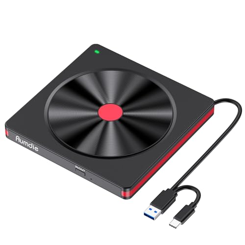 Aumdie Externes DVD CD Laufwerk, USB 3.0 & Type-C Tragbar CD DVD +/-RW Brenner Optische Laufwerke CD ROM/DVD Laufwerk extern für PC Laptop Desktop MacBook Windows 11/10/ 8.1/7 Linux/Mac Aumdie Externes DVD CD Laufwerk, USB 3.0 & Type-C Tragbar CD DVD +/-RW Brenner Optische Laufwerke CD ROM/DVD Laufwerk extern für PC Laptop Desktop MacBook Windows 11/10/ 8.1/7 Linux/Mac von Aumdie