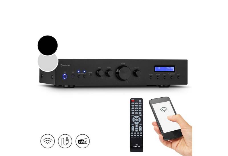 Auna AMP-CD608 DAB Audioverstärker (Anzahl Kanäle: 4-Kanal, 400 W, Digital Audio Bluetooth Verstärker HiFi Stereo Amplifier DAB+ Radio) von Auna
