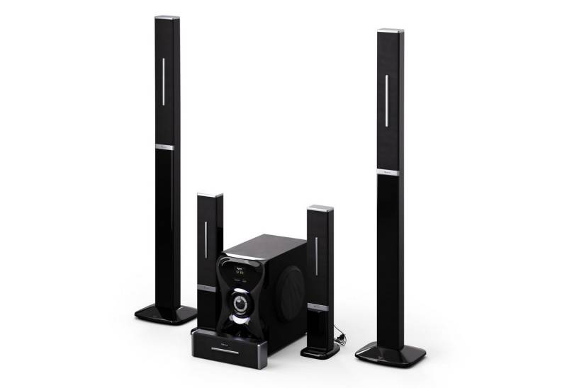Auna Areal 5.1 Lautsprecher System (Bluetooth, 200 W, 5.1 Wireless Sound System Bluetooth 120 W mit Karaoke-Funktion) von Auna