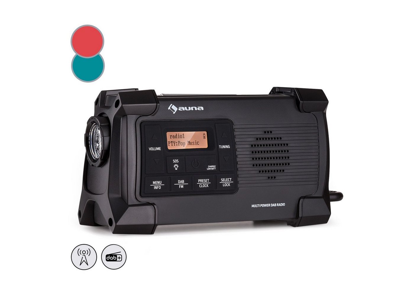 Auna Patagonia DAB+ Radio (DAB / DAB+ und FM-Radio, Outdoor Radio Solar Akku -Aufladung) von Auna