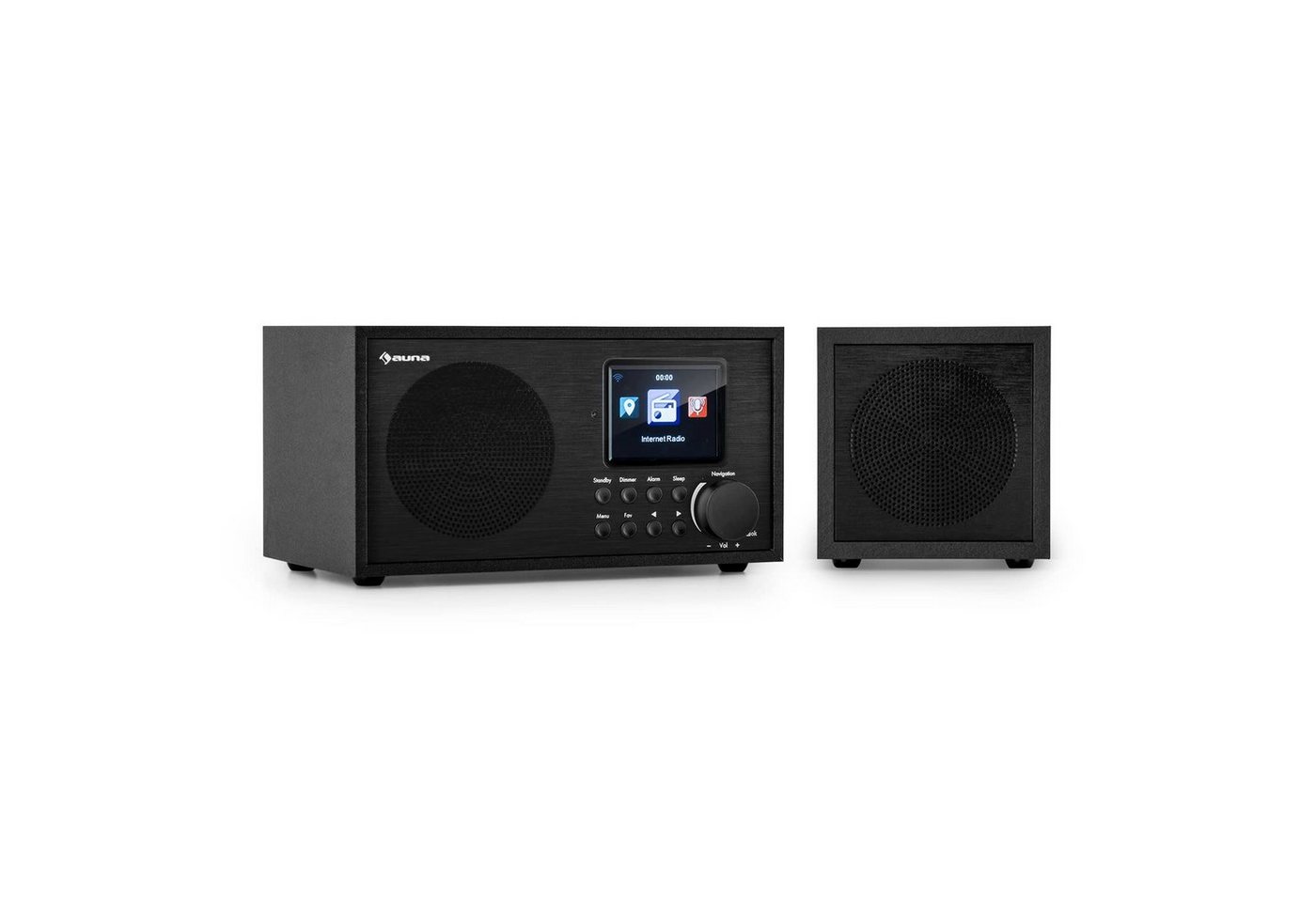 Auna Silver/Black Star Mini Radio (DAB+,FM Tuner,, 20 W, Internetradio Bluetooth Radio WLAN - DAB Plus Digitalradio Küchenradio) von Auna