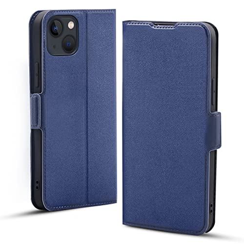 Aunote Hülle iPhone 13 Mini, iPhone 13 Mini Handyhülle, iPhone 13 Mini Klapphülle, iPhone 13 Mini Schutzhülle, iPhone 13 Mini Tasche, Leder Etui Folio, Flip Phone Cover Case für Apple 13 Mini 5G. Blau von Aunote