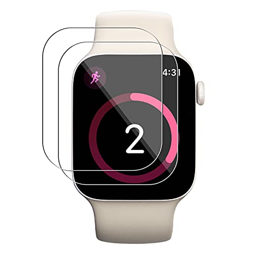Aunye Schutzfolie Kompatibel mit Apple Watch Series 7, Panzerglas Displayschutz [Anti-Öl], [Anti-Bläschen], [Anti-Kratzen] Nicht Glas Blasenfreie Displayschutz (41MM) von Aunye