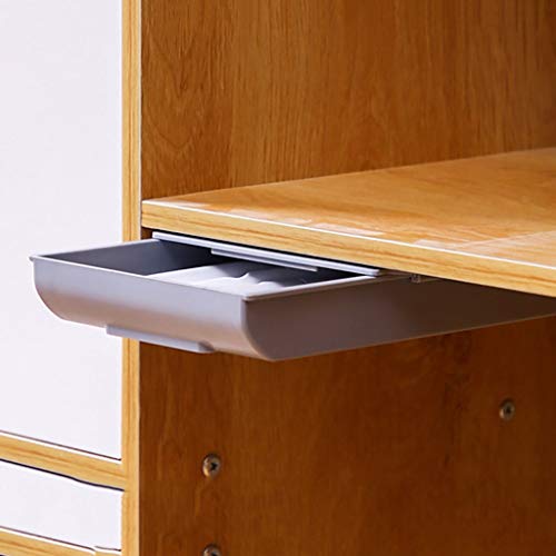 Aunye Under Desk Drawer Selbstklebende Schublade ,Selbstklebende unter Tisch versteckte Schublade,Unter Schreibtisch Schublade Organizer (Gray,22*15,5*3,5cm) von Aunye