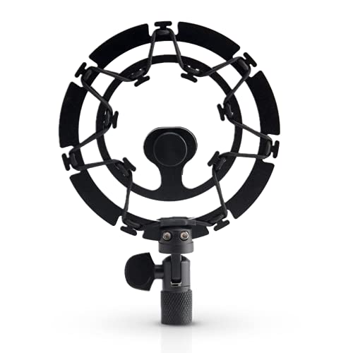 Auphonix Mikrofon Spinne - Shock Mount Halterung für Mikrofonarm mit Stoßdämpfer-Funktion für klare Tonaufnahmen mit Kondensatormikrofonen (Schwarz) von Auphonix