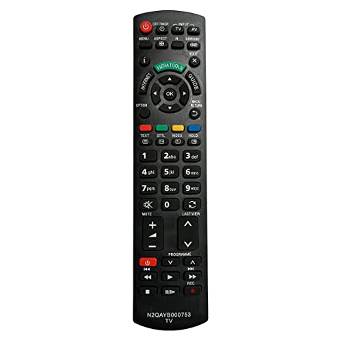 Aurabeam Ersatz N2QAYB000753 Fernbedienung für Panasonic TX-L32D25BA TX-L32D25E TX-L32D28EP TX-L32D28ES TX-L32E30E TX-L32E31B TX-L32E5B TX-L32E5E TX-L32E5Y (Nachbau N2QAYB000753) von Ceybo