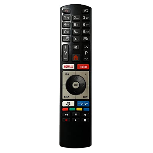 Aurabeam Ersatz TV Fernbedienung kompatibel mit Telefunken RC4318 RC4318P 30100823 C40U, D32A, D32F, D32H, D39F, D55U, D65U, JT55, JT65, XU55 für Finlux Edenwood Vestel 4K Ultra HD Netflix YouTube von Aurabeam