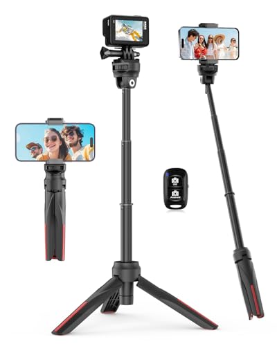 Aureday 46CM Mini Stativ für Action Camera Mit 4-Teilige Verlängerungsstange und 360°-Kugelkopf - Klein Tragbar Reise Vlog Ständer für DLSR, Compact Kameras Aureday 46CM Mini Stativ für Action Camera Mit 4-Teilige Verlängerungsstange und 360°-Kugelkopf - Klein Tragbar Reise Vlog Ständer für DLSR, Compact Kameras von Aureday