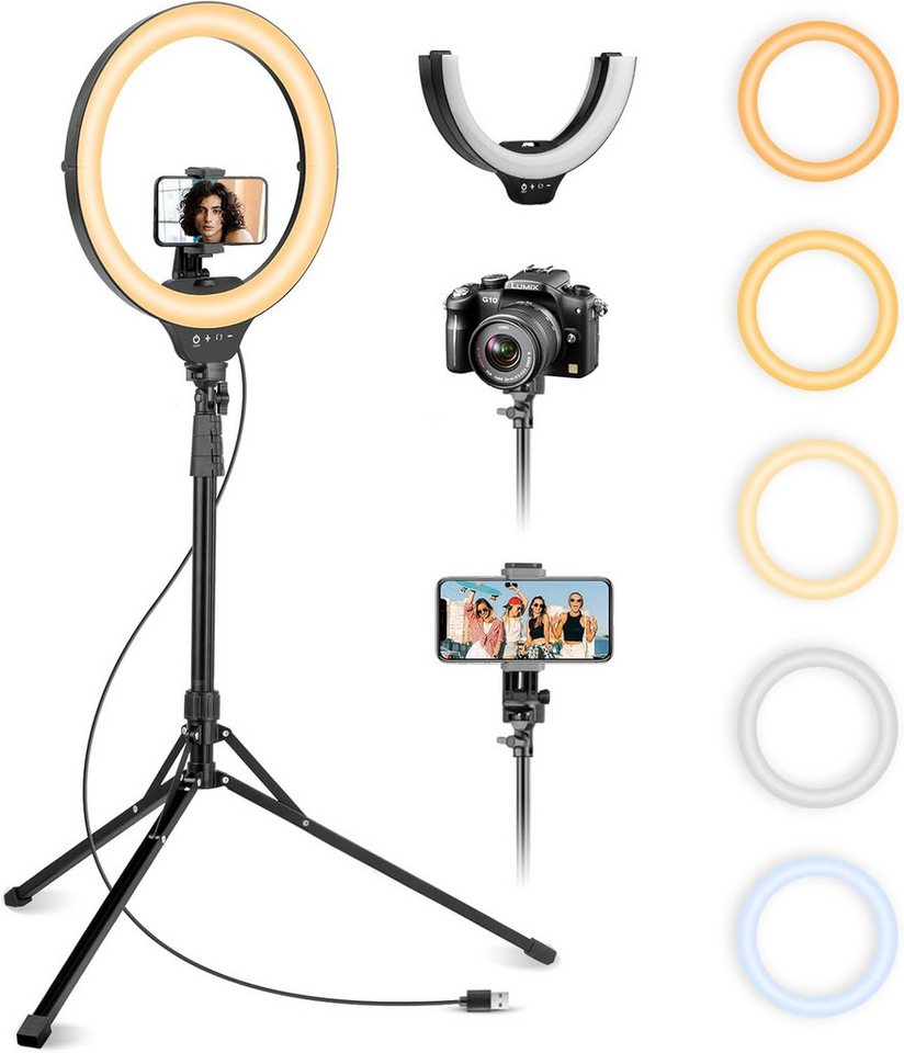 Aureday Ringlicht Robustes mit Stativ,14 Zoll Selfie mit 5Farbmodi & 10Helligkeitsstufen, Einstellbare Höhe und Winkel Das Selfie-Stativ der Höhe verstellbar Aureday Ringlicht Robustes mit Stativ,14 Zoll Selfie mit 5Farbmodi & 10Helligkeitsstufen, Einstellbare Höhe und Winkel Das Selfie-Stativ der Höhe verstellbar von Aureday