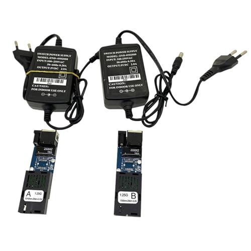 Aurgiarme 1 Paar Gigabit 1000M Ethernet Glasfaser Switches Medienkonverter Optik Transceiver 3KM Switches von Aurgiarme