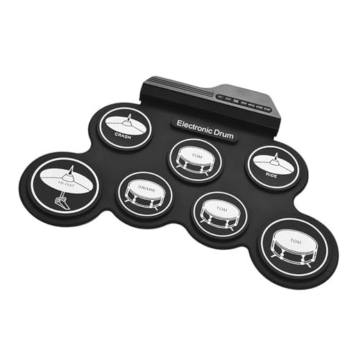 Elektronische Drum Set 7 Pads Rolls Up Übungs Drum Set Eingebaute Lautsprecher Kopfhörer USB Sockel Kits Für Anfänger Für Kinder Erwachsene von Aurgiarme