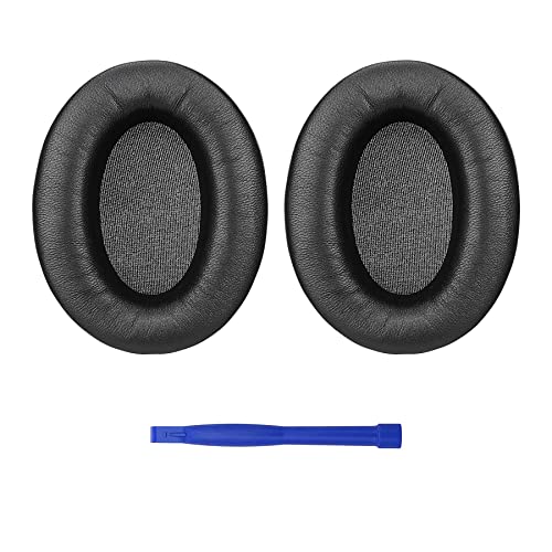 Lammfell Leder Ohrpolster Ersatz für Sony WH-1000XM3 Kopfhörer, mit Soft-Touch Leder, Geräuschisolierung Memory Foam, zusätzliche Dicke (Schwarz) von Aurivor