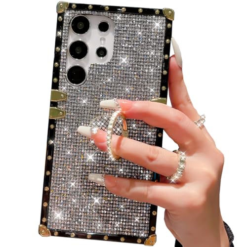 AuroiCCY Schutzhülle für Samsung Galaxy Ultra mit Ringständer, modische stoßfeste Beschichtung, glitzernd, glänzend, Strass, Glitzer, niedlich, mädchenhaft, schützende Luxus-Handyhülle für Galaxy AuroiCCY Schutzhülle für Samsung Galaxy Ultra mit Ringständer, modische stoßfeste Beschichtung, glitzernd, glänzend, Strass, Glitzer, niedlich, mädchenhaft, schützende Luxus-Handyhülle für Galaxy von AuroiCCY