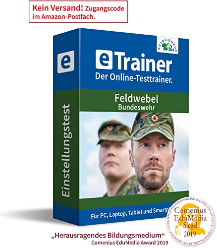 Bundeswehr Feldwebel Einstellungstest (CAT-Test) 2024: eTrainer – Der Online-Testtrainer | Über 1.700 Aufgaben mit Lösungen: Wissen, Sprache, Mathe, Logik, Konzentration und mehr | Eignungstest üben von Ausbildungspark