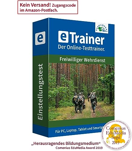 Bundeswehr Freiwilliger Wehrdienst Einstellungstest 2024: eTrainer – Der Online-Testtrainer | Über 2.000 Aufgaben mit Lösungen: Wissen, Sprache, Mathe, Logik, Konzentration u. mehr | Eignungstest üben von Ausbildungspark