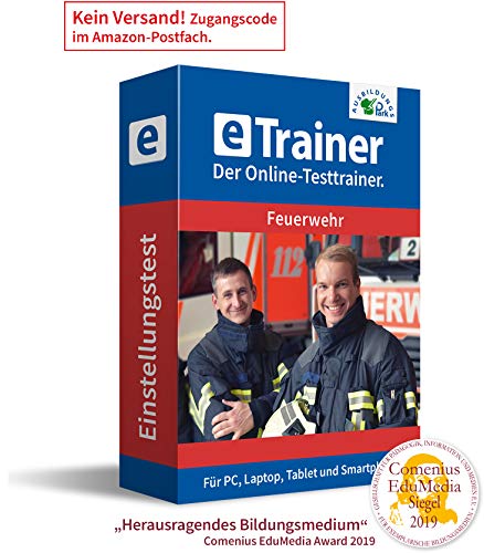 Einstellungstest Feuerwehr 2024: eTrainer – Der Online-Testtrainer | Über 2.600 Aufgaben mit Lösungen: Wissen, Sprache, Mathe, Logik, Technik, Konzentration und mehr | Eignungstest üben von Ausbildungspark