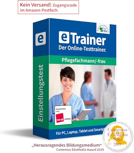 Pflegefachmann / Pflegefachfrau Einstellungstest 2024: eTrainer – Der Online-Testtrainer | Über 1.500 Aufgaben mit Lösungen: Allgemeinwissen, Deutsch, Mathematik, logisches Denken und mehr von Ausbildungspark