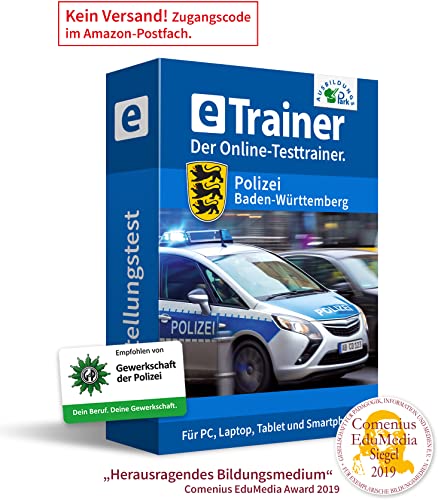 Polizei Baden-Württemberg Einstellungstest 2024: eTrainer – Der Online-Testtrainer | Über 1.600 Aufgaben m. Lösungen: Sprachbeherrschung, Allgemeinwissen, Konzentration und mehr | Eignungstest üben von Ausbildungspark