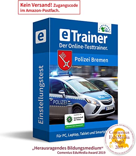 Polizei Bremen Einstellungstest 2024: eTrainer – Der Online-Testtrainer | Über 1.600 Aufgaben mit Lösungen: Sprachbeherrschung, Erinnerungsvermögen, figurale, numerische Logik | Eignungstest üben von Ausbildungspark