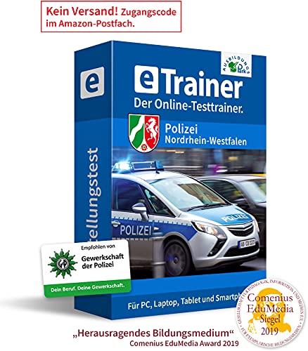 Polizei NRW Einstellungstest 2024: eTrainer – Der Online-Testtrainer | Über 1.000 Aufgaben mit Lösungen: Sprachbeherrschung, Logik, visuelles Denken, Merkfähigkeit und mehr | Eignungstest üben von Ausbildungspark