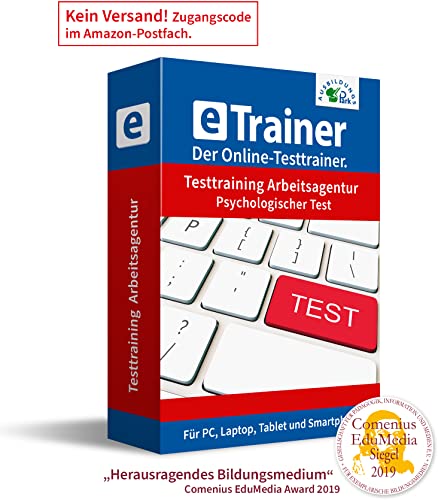 Psychologischer Test der Arbeitsagentur Vorbereitung: eTrainer – der Online-Testtrainer | Über 1.600 Aufgaben mit Lösungen: Wissen, Sprachbeherrschung, Mathematik, Logik und mehr | Eignungstest üben von Ausbildungspark