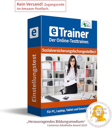 Sozialversicherungsfachangestellte Einstellungstest 2024: eTrainer – Der Online-Testtrainer | Über 2.000 Aufgaben mit Lösungen: Allgemeinwissen, Deutsch, Mathe, Logik, visuelles Denken und mehr von Ausbildungspark