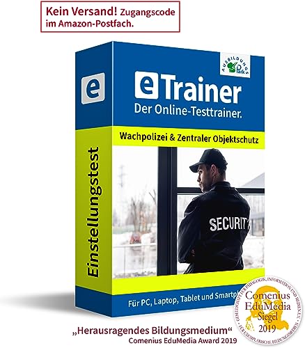 Wachpolizei und Zentraler Objektschutz Einstellungstest 2024: eTrainer – Der Online-Testtrainer | Über 1.200 Aufgaben mit Lösungen: Wissen, Sprache, Mathe, Logik, und mehr | Eignungstest üben von Ausbildungspark