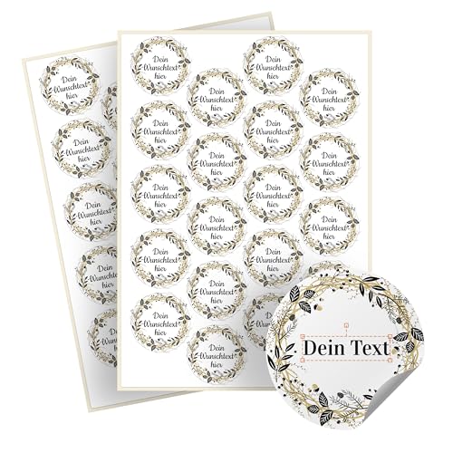 Weihnachtssticker selbst gestalten – 40 personalisierte Aufkleber - Stickerbögen – rund, Ø 5 cm – Weihnachtsetiketten als Geschenkaufkleber – Sticker mit Namen - Kranz - Motiv 2 Weihnachtssticker selbst gestalten – 40 personalisierte Aufkleber - Stickerbögen – rund, Ø 5 cm – Weihnachtsetiketten als Geschenkaufkleber – Sticker mit Namen - Kranz - Motiv 2 von Ausgewählt verpackt