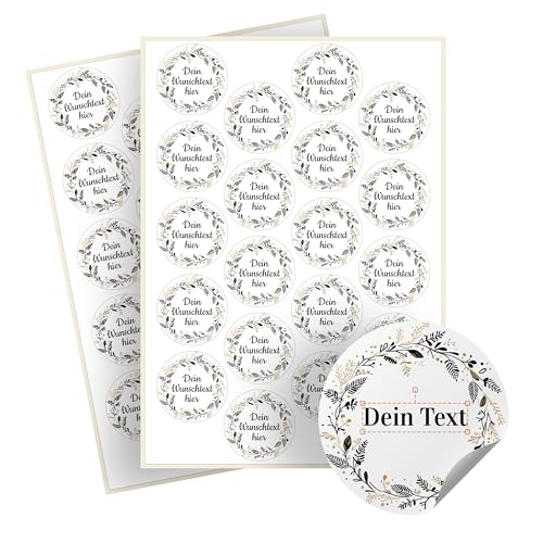 Weihnachtssticker selbst gestalten – 40 personalisierte Aufkleber - Stickerbögen – rund, Ø 5 cm – Weihnachtsetiketten als Geschenkaufkleber – Sticker mit Namen - Kranz - Motiv 3 Weihnachtssticker selbst gestalten – 40 personalisierte Aufkleber - Stickerbögen – rund, Ø 5 cm – Weihnachtsetiketten als Geschenkaufkleber – Sticker mit Namen - Kranz - Motiv 3 von Ausgewählt verpackt
