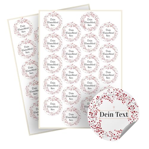 Weihnachtssticker selbst gestalten – 40 personalisierte Aufkleber - Stickerbögen – rund, Ø 5 cm – Weihnachtsetiketten als Geschenkaufkleber – Sticker mit Namen - Kranz - Motiv 5 Weihnachtssticker selbst gestalten – 40 personalisierte Aufkleber - Stickerbögen – rund, Ø 5 cm – Weihnachtsetiketten als Geschenkaufkleber – Sticker mit Namen - Kranz - Motiv 5 von Ausgewählt verpackt