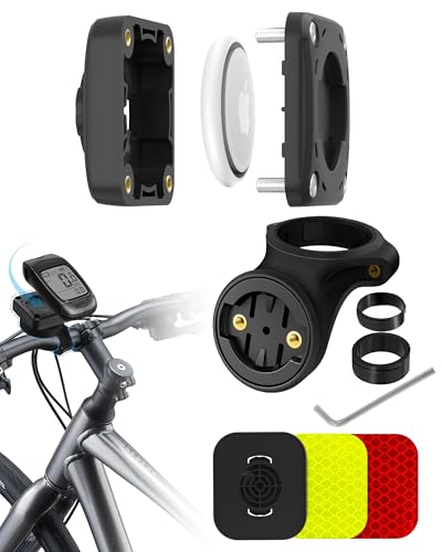 Fahrrad Halterung Kompatibel mit Garmin GPS Fahrradcomputer, Fahrradhalterung für AirTag, AirTag Fahrrad Adapter Anti-Diebstahl Fahrradhalter Zubehör Kompatibel mit Mountainbikes, Rennräder von Auskang