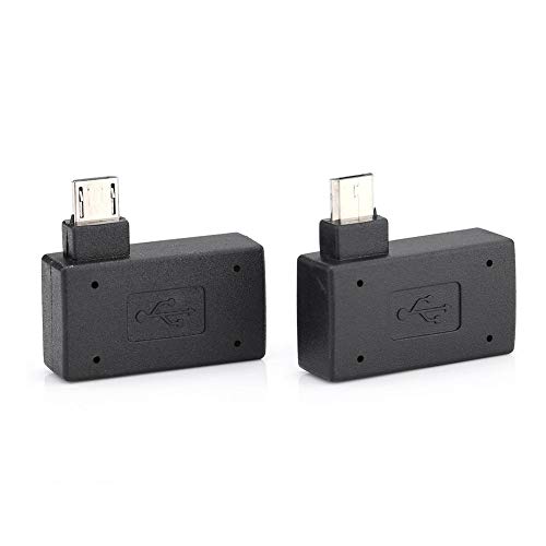Ausla 2 Stück USB 2.0 Buchse auf Stecker Micro OTG Adapter Micro USB 2.0 90 Grad links abgewinkelt, kompatibel mit den meisten Systemen von Ausla