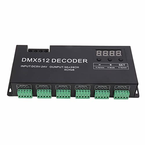 24 Kanal DMX Decoder, DC 5-24V Konstante Spannung RGBW DMX512 DIMPS-Treiber-Controller für Bühnenbalkenstreifenstreifen-Decoder Dimmer Dimmer 24 Kanal DMX Decoder, DC 5-24V Konstante Spannung RGBW DMX512 DIMPS-Treiber-Controller für Bühnenbalkenstreifenstreifen-Decoder Dimmer Dimmer von Ausla