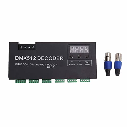 24-Kanal Digitalanzeige Decoder, Dimmungsantrieb LED DMX Decoder Controller für Bühnenleiste mit Nixie-Röhre, Große LED-Projekte, DC 5-24V 24-Kanal Digitalanzeige Decoder, Dimmungsantrieb LED DMX Decoder Controller für Bühnenleiste mit Nixie-Röhre, Große LED-Projekte, DC 5-24V von Ausla
