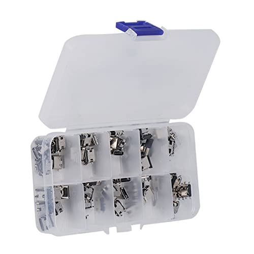 Ausla 100-teiliges Usb C Buchse, TYP-C-USB-Buchsenstecker-Anschlussbuchsen-Lötreparatur-Ersatzadapter-Sortimentsset mit Edelstahlgehäuse für Computer, USB-CDs, Mäuse ﻿ von Ausla