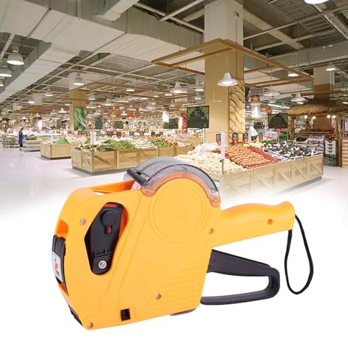 Ausla 8-stelliger Manueller Preisschild-Etikettierer mit Abdeckung, Robuster, Praktischer und Komfortabler Preisschildmaschine mit Handgefühl für Geschäfte, Fabriken, Labore (Gelber von Ausla