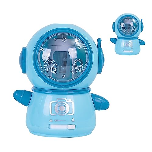 Ausla Elektrischer Bleistiftspitzer Niedliches Cartoon -Design, Batterie USB Betrieben, Sicher für Klassenzimmer, Elektrischer Bleistiftspitzer für Alle Größen (Blau Grün) von Ausla