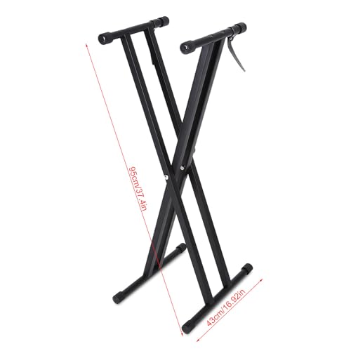 Ausla Keyboardständer, X-Förmiger Keyboard Stand Klavierständer, Doppelstrebiger Keyboard Ständer Für Piano Höhenverstellbar Tragbarer 95 x 39 cm von Ausla