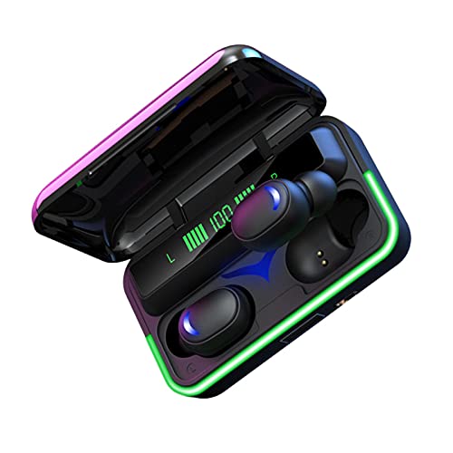 Ausla Kopfhörer Wireless 5.1, 9D-Stereo, Mikrofon, Schwarz, V5.1, HFP/HSP/A2DP/AVRCP-Unterstützung, 10 M Signalentfernung, 3–5 Stunden Spielzeit (A) von Ausla