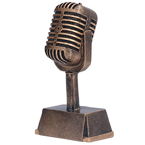 Ausla Vintage -Mikrofon Trophäe, Gesangswettbewerb Trophäe für Heim, Einzigartige Party -Trophäenerfahrung, Symbol für Anerkennung und Leistung von Ausla