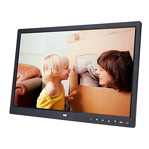 Digitaler Bilderrahmen 15 Zoll 1280 x 800 HD Touchscreen Digitaler Bilderrahmen mit Fernbedienung, Foto/Musik/Video/Kalender/Wecker, bestes Geschenk für Geburtstag Weihnachten (schwarz) von Ausla