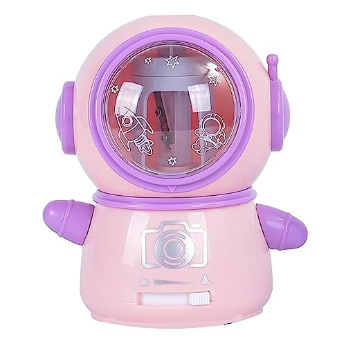 Elektrischer Anspitzer Niedliches Cartoon-Design, Batterie- und USB-betrieben, Sicher für das Klassenzimmer, Elektrischer Anspitzer für Alle Größen (PINK) von Ausla